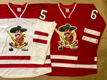 Charger l'image dans la galerie, Maillots de hockey rouges et blancs avec le logo en sergé des Shooters