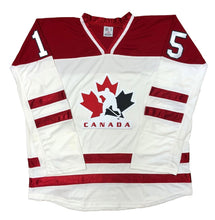 Load image into Gallery viewer, Red and White Hockey Jerseys with a Team Canada Twill Logo