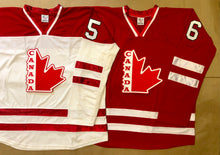 Charger l'image dans la galerie, Maillots de hockey rouges et blancs avec un logo brodé de style Équipe Canada
