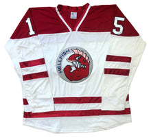Charger l'image dans la galerie, Maillots de hockey rouges et blancs avec un logo Hellfish Twill