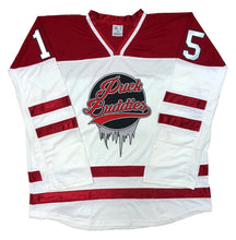 Charger l'image dans la galerie, Maillots de hockey rouges et blancs avec le logo brodé Puck Buddies en sergé
