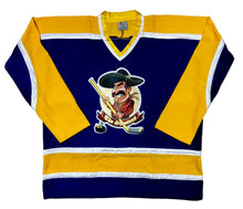 Laden Sie das Bild in den Galerie-Viewer, Lila und goldene Hockey-Trikots mit The Shooters Twill-Logo