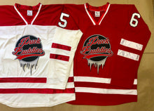Charger l'image dans la galerie, Maillots de hockey rouges et blancs avec le logo brodé Puck Buddies en sergé
