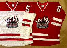 Laden Sie das Bild in den Galerie-Viewer, Rote und weiße Hockey-Trikots mit dem Twill-Logo der Blazers