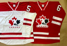 Load image into Gallery viewer, Red and White Hockey Jerseys with a Team Canada Twill Logo
