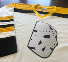 Load image into Gallery viewer, Custom Hockey Jerseys with a Goalie Mask Embroidered Twill Crest