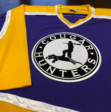 Load image into Gallery viewer, Custom Hockey Jerseys with a Cougar Hunters Embroidered Twill Logo