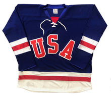 Charger l'image dans la galerie, Maillots de hockey personnalisés avec un écusson en sergé de l'équipe USA