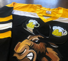 Load image into Gallery viewer, Custom Hockey Jerseys with the Moose with Beer Mug Twill Logo