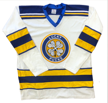 Load image into Gallery viewer, Custom Hockey Jerseys with a Lucky Pucks Embroidered Twill Logo
