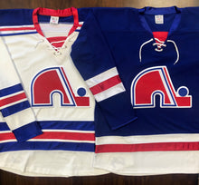 Laden Sie das Bild in den Galerie-Viewer, Individuelle Hockey-Trikots mit Nordiques-Twill-Wappen
