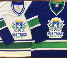 Load image into Gallery viewer, Custom Hockey Jerseys with a Hat Trick Swayze Embroidered Twill Logo