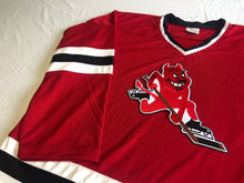 Load image into Gallery viewer, Custom hockey jerseys with the Skating Devil logo