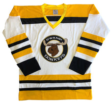 Laden Sie das Bild in den Galerie-Viewer, Custom hockey jerseys with the Swamp Donkeys team logo.