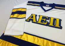 Load image into Gallery viewer, Custom hockey jerseys with AEPi Crest
