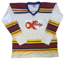 Load image into Gallery viewer, Custom hockey jerseys with the Lucky logo