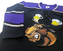 Load image into Gallery viewer, Custom hockey jerseys with a Moose with Beer Antlers twill logo.