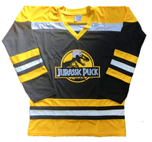Load image into Gallery viewer, Custom Hockey Jerseys with a Jurassic Puck Embroidered Twill Logo