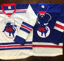 Charger l'image dans la galerie, Maillots de hockey personnalisés avec un logo en sergé brodé de taureau