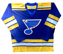 Charger l'image dans la galerie, Maillots de hockey personnalisés avec un écusson brodé des Blues en sergé