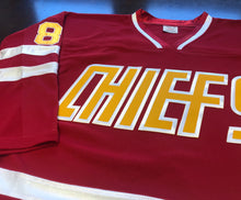 Load image into Gallery viewer, Custom Hockey Jerseys with a CHIEFS Twill Logo