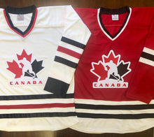 Charger l'image dans la galerie, Maillots de hockey personnalisés avec le logo de l'équipe canadienne en sergé