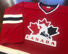 Charger l'image dans la galerie, Maillots de hockey personnalisés avec le logo de l'équipe canadienne en sergé