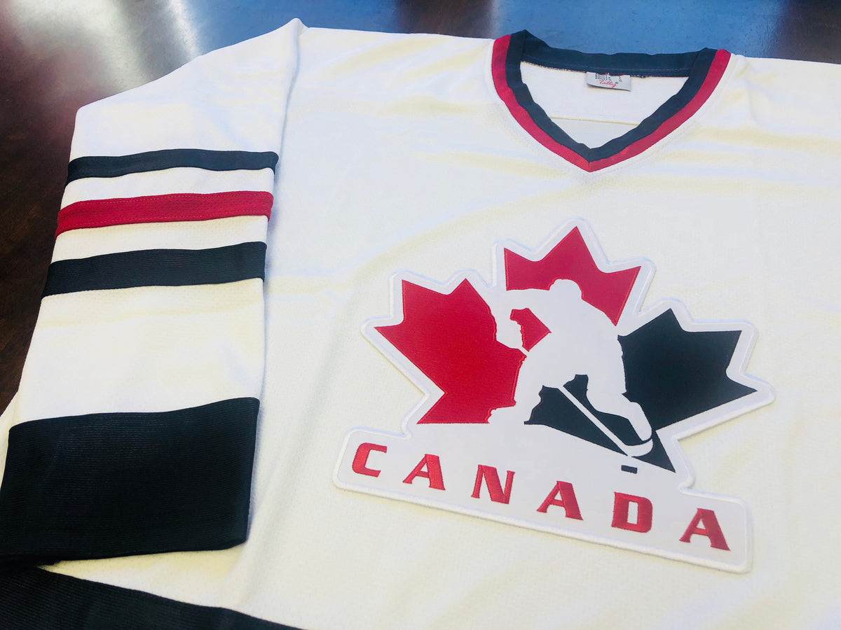 Custom Hockey Jerseys with A Twill Team Canada Logo Adult Large / (Just Number) / Red