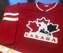 Load image into Gallery viewer, Red and White Hockey Jerseys with a Team Canada Twill Logo