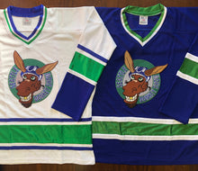 Laden Sie das Bild in den Galerie-Viewer, Individuelle Hockey-Trikots mit einem aufgestickten Twill-Logo der Seattle Donkey Show