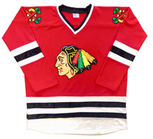 Charger l'image dans la galerie, Maillots de hockey personnalisés avec un logo Blackhawk et des patchs d'épaule