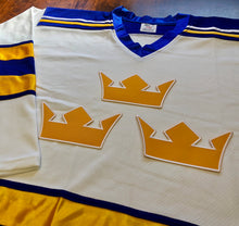 Load image into Gallery viewer, Custom Hockey Jerseys with a Team Sweden Embroidered Twill Crest