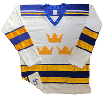 Load image into Gallery viewer, Custom Hockey Jerseys with a Team Sweden Embroidered Twill Crest