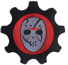 Load image into Gallery viewer, The Scar Goalie Mask embroidered twill team logo.