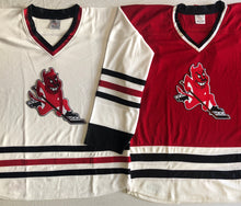 Load image into Gallery viewer, Custom hockey jerseys with the Skating Devil logo