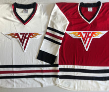 Charger l'image dans la galerie, Custom hockey jerseys with a Van Halen team logo.
