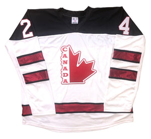 Custom Hockey Jerseys with a Team Canada Embroidered Twill Logo