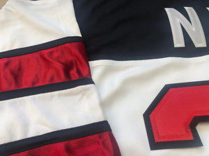 Custom Hockey Jerseys with a Scar Goalie Mask Embroidered Twill Logo