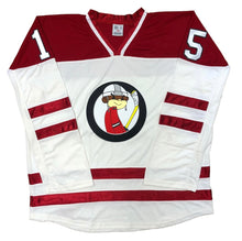 Charger l&#39;image dans la galerie, Maillots de hockey rouges et blancs avec le logo Funky Monkey Twill 
