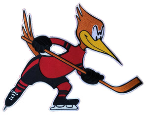 Rot-weiße Hockey-Trikots mit dem Roadrunners-Twill-Logo 