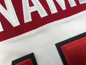 Red and White Hockey Jerseys with a Van Halen Embroidered Twill Logo