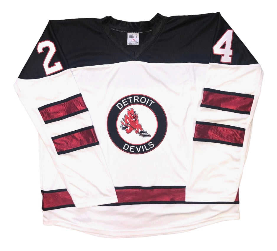 Individuelle Hockey-Trikots mit einem aufgestickten Twill-Logo der Detroit Devils 