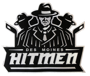Red and White Hockey Jerseys with the Des Moines Hitmen Twill Logo