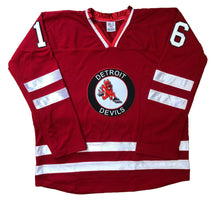 Load image into Gallery viewer, Red and White Hockey Jerseys with the Detroit Devils Twill Logo
