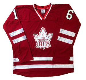 Red and White Hockey Jerseys with a Hip Embroidered Twill Logo