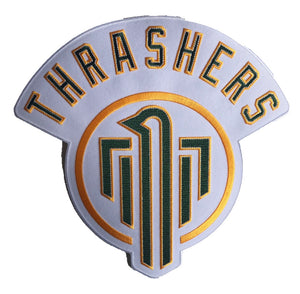 Lila Hockey-Trikots mit dem Thrashers-Twill-Logo 