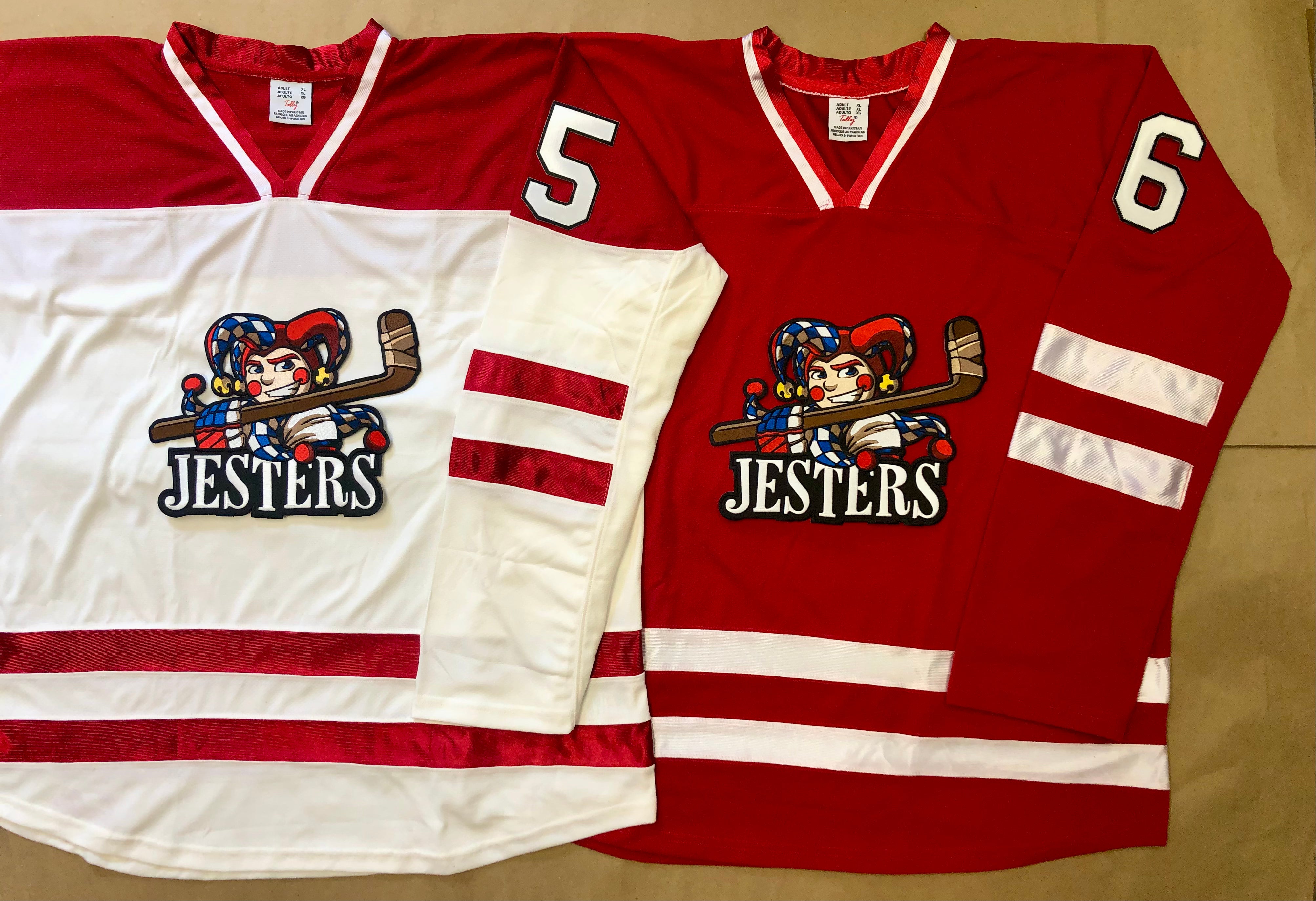 Custom Hockey Jerseys with A Chiefs Twill Logo Adult Goalie Cut / (name and Sleeve Numbers) / Red