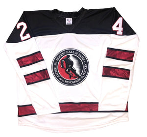 Individuelle Hockey-Trikots mit einem aufgestickten Hall of Fame-Twill-Logo 
