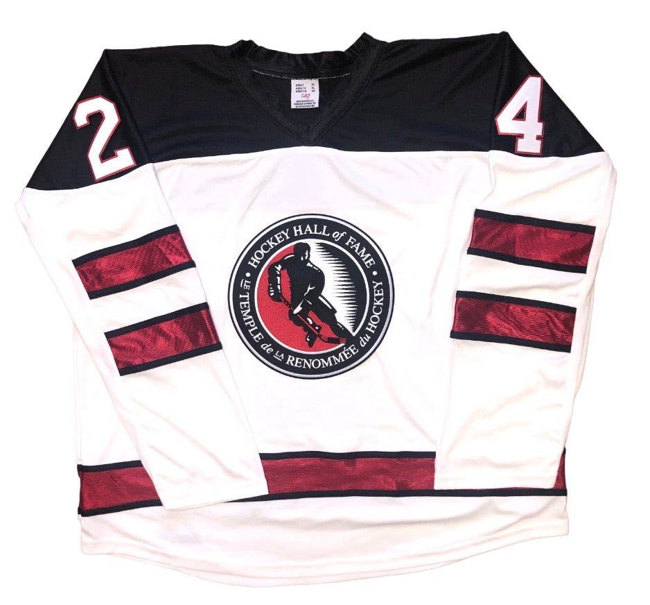 Custom Hockey Jerseys with a Hall of Fame Embroidered Twill Logo