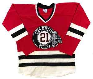 Custom Hockey Jerseys with a Mikita's Donuts Embroidered Twill Logo